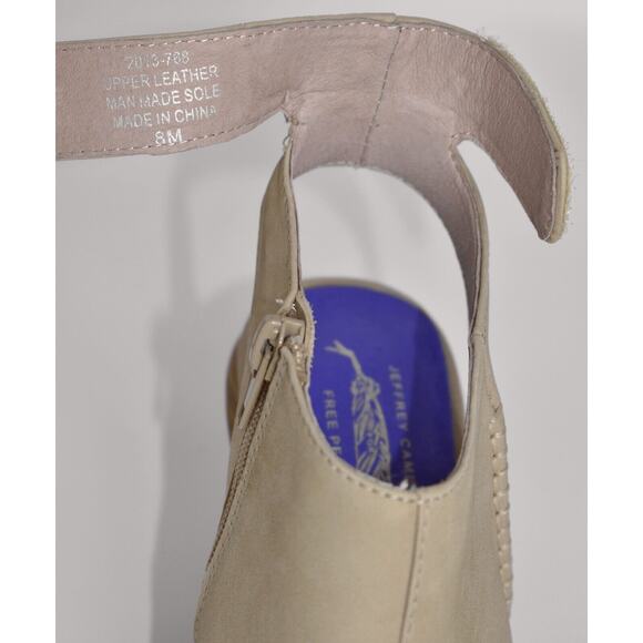 B0 NEW JEFFREY CAMPBELL FREE PEOPLE Beige Nubuck Cutout Bootie Shoes Size 8 M - Picture 8 of 8